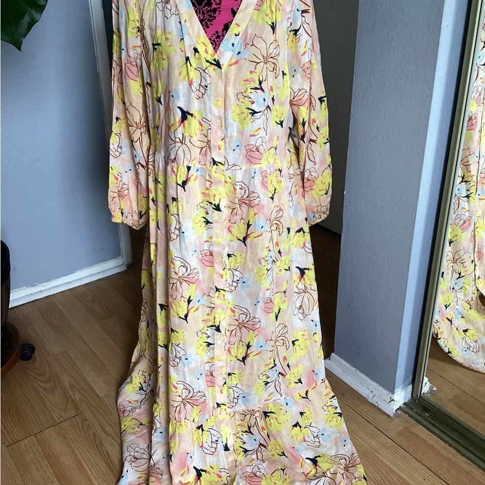 Style & Co. Floral Yellow and Pink Dress 2X - Picture 2 of 13